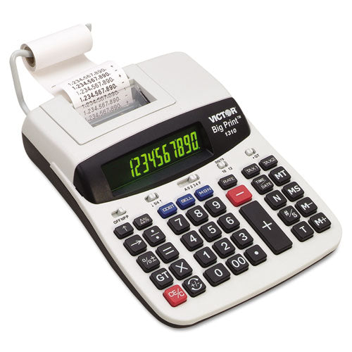 1310 Big Print Commercial Thermal Printing Calculator, Black Print, 6 Lines/Sec-(VCT1310)