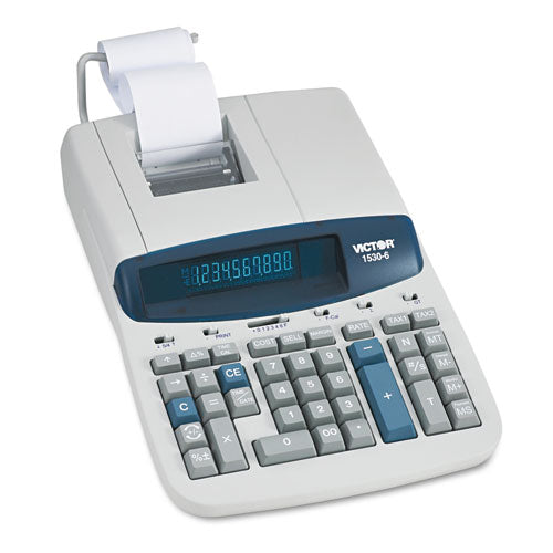 1530-6 Two-Color Ribbon Printing Calculator, Black/Red Print, 5 Lines/Sec-(VCT15306)