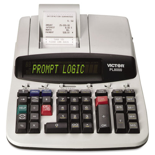 PL8000 One-Color Prompt Logic Printing Calculator, Black Print, 8 Lines/Sec-(VCTPL8000)