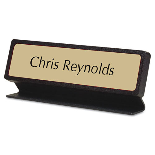 Custom Desk/Counter Sign, 8 x 2, Black Designer Frame-(USS91200)