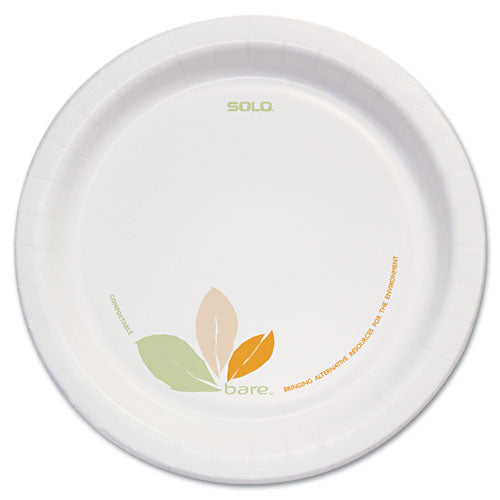 Bare Eco-Forward Paper Dinnerware Perfect Pak, Plate, 8.5" dia, Green/Tan, 125/Pack, 2 Packs/Carton-(SCCOFMP9RJ7234)