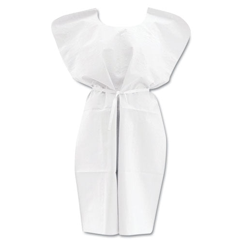 Disposable Patient Gowns, 3-Ply Tissue Poly Tissue, 30" x 42", White, 50/Carton-(MIINON24355)