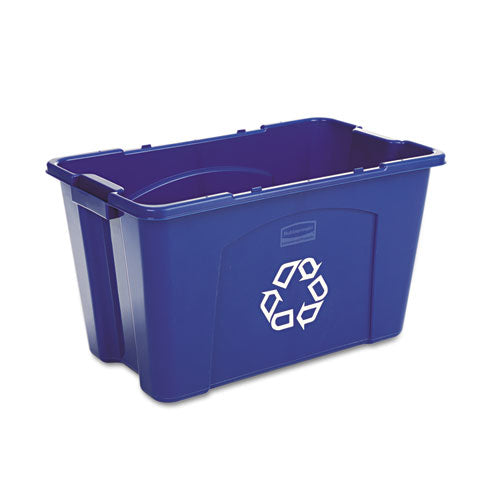 Stacking Recycle Bin, 18 gal, Polyethylene, Blue-(RCP571873BE)