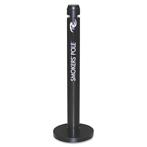 Smokers Pole, Round, Steel, 0.9 gal, 4 dia x 41h, Black-(RCPR1BK)