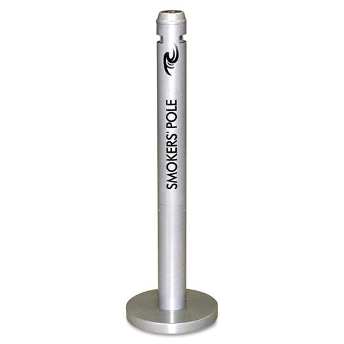 Smokers Pole, Round, Steel, 0.9 gal, 4 dia x 41h, Silver-(RCPR1SM)