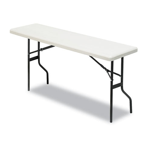 IndestrucTable Classic Folding Table, Rectangular Top, 250 lb Capacity, 60w x 18d x 29h, Platinum-(ICE65353)