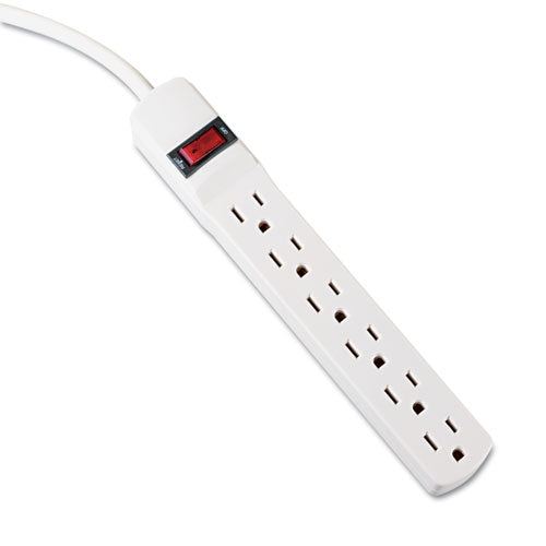 Power Strip, 6 Outlets, 6 ft Cord, Ivory-(IVR73306)