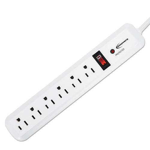 Surge Protector, 6 AC Outlets, 4 ft Cord, 540 J, White-(IVR71652)