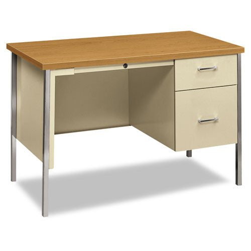34000 Series Right Pedestal Desk, 45.25" x 24" x 29.5", Harvest/Putty-(HON34002RCL)