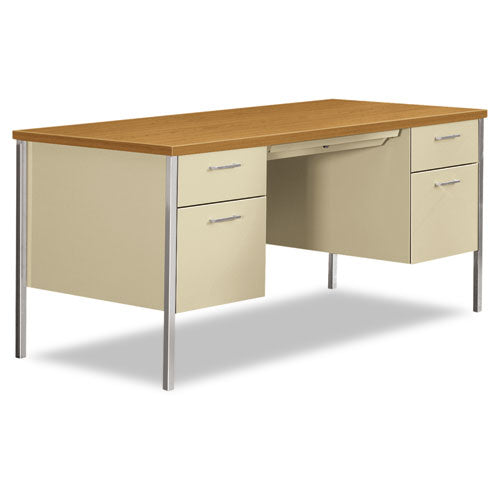 34000 Series Double Pedestal Desk, 60" x 30" x 29.5", Harvest/Putty-(HON34962CL)