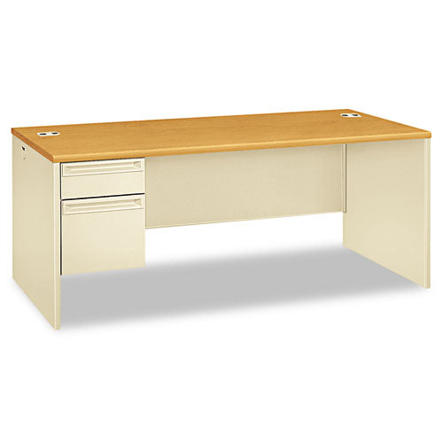 38000 Series Left Pedestal Desk, 72" x 36" x 29.5", Harvest/Putty-(HON38294LCL)