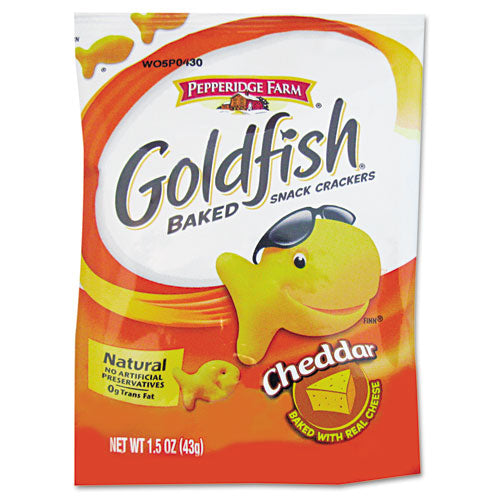 Goldfish Crackers, Cheddar, Single-Serve Snack, 1.5oz Bag, 72/Carton-(PPF13539)