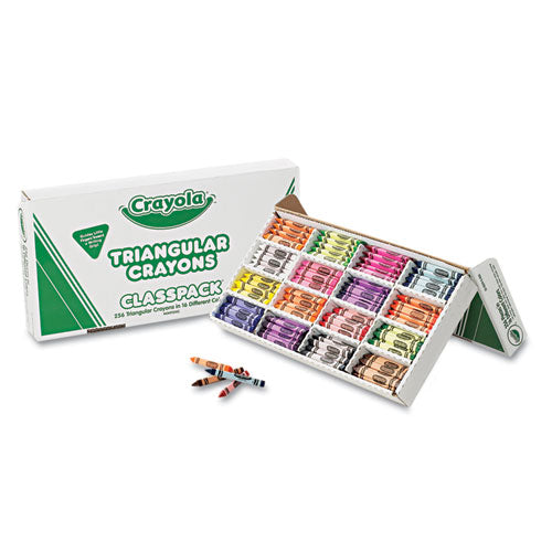 Classpack Triangular Crayons, 16 Colors, 256/Carton-(CYO528039)