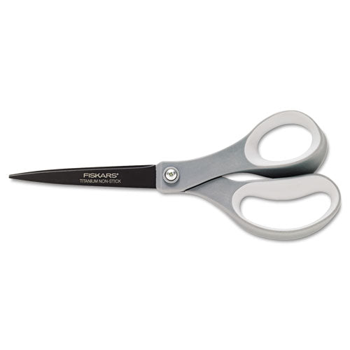 Performance Non-Stick Titanium Softgrip Scissors, 8" Long, 3.1" Cut Length, Gray Offset Handle-(FSK1541301001)