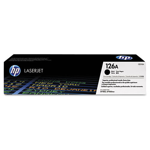 HP 126A, (CE310A) Black Original LaserJet Toner Cartridge-(HEWCE310A)