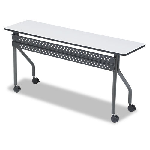 OfficeWorks Mobile Training Table, Rectangular, 60w x 18d x 29h, Gray/Charcoal-(ICE68057)