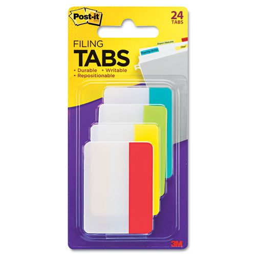 Solid Color Tabs, 1/5-Cut, Assorted Colors, 2" Wide, 24/Pack-(MMM686ALYR)