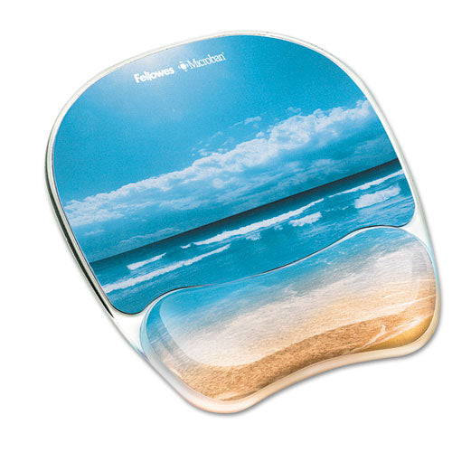 Photo Gel Mouse Pad with Wrist Rest with Microban Protection, 7.87 x 9.25, Sandy Beach Design-(FEL9179301)