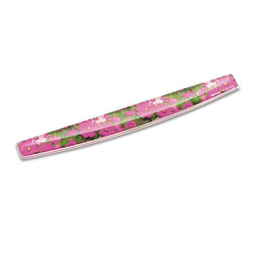 Photo Gel Keyboard Wrist Rest with Microban Protection, 18.56 x 2.31, Pink Flowers Design-(FEL9179101)