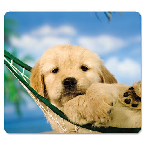 Recycled Mouse Pad, 9 x 8, Puppy in Hammock Design-(FEL5913901)
