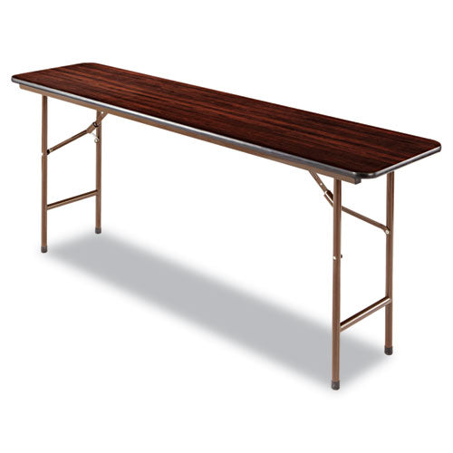 Wood Folding Table, Rectangular, 71.88w x 17.75d x 29.13h, Mahogany-(ALEFT727218MY)