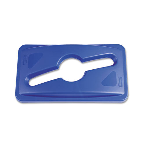 Slim Jim Single Stream Recycling Top for Slim Jim Containers, 12.1w x 21d x 2.75h, Blue-(RCP1788372)