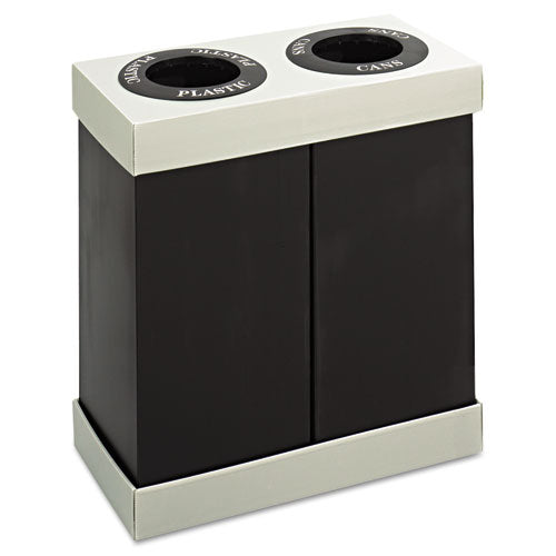 At-Your-Disposal Recycling Center, Two 56 gal Bins, Polyethylene, Black-(SAF9794BL)