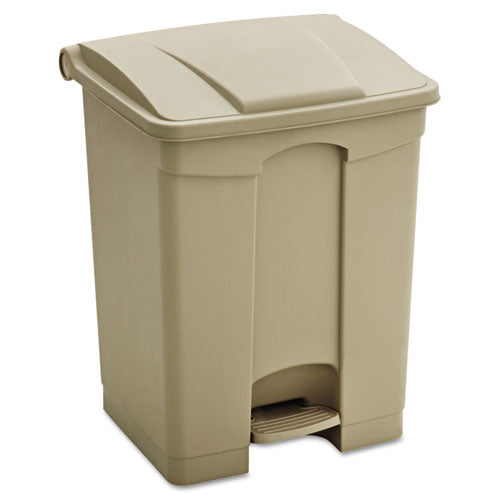 Large Capacity Plastic Step-On Receptacle, 17 gal, Plastic, Tan-(SAF9922TN)