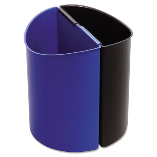 Desk-Side Recycling Receptacle, 3 gal, Plastic, Black/Blue-(SAF9927BB)