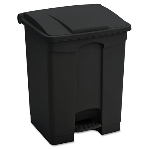 Large Capacity Plastic Step-On Receptacle, 23 gal, Plastic, Black-(SAF9923BL)