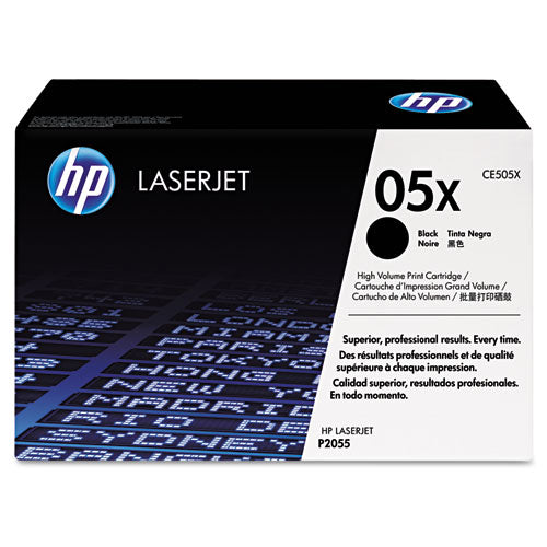 HP 05X, (CE505X) High-Yield Black Original LaserJet Toner Cartridge-(HEWCE505X)