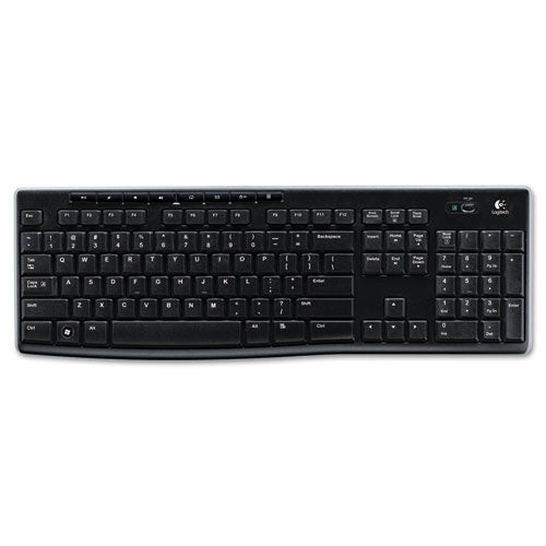 K270 Wireless Keyboard, USB Unifying Receiver, Black-(LOG920003051)