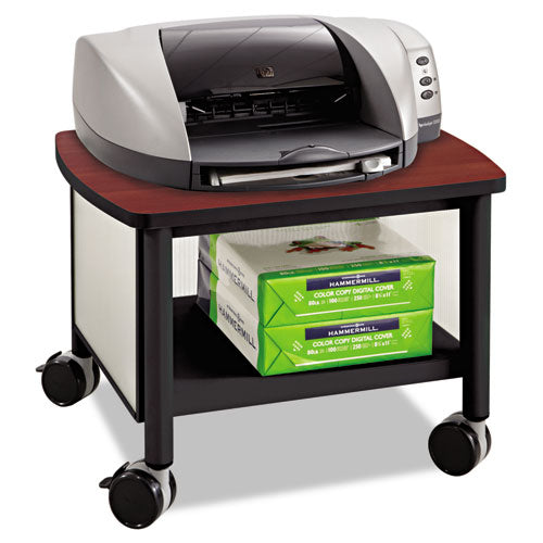 Impromptu Under-Desk Machine Stand, Metal, 2 Shelves, 100 lb Capacity, 20.5" x 16.5" x 14.5", Cherry/White/Black-(SAF1862BL)
