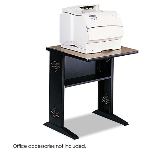 Fax/Printer Stand with Reversible Top, Metal, 1 Shelf, 23.5" x 28" x 30", Medium Oak/Black-(SAF1934)