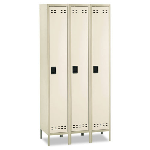 Single-Tier, Three-Column Locker, 36w x 18d x 78h, Two-Tone Tan-(SAF5525TN)