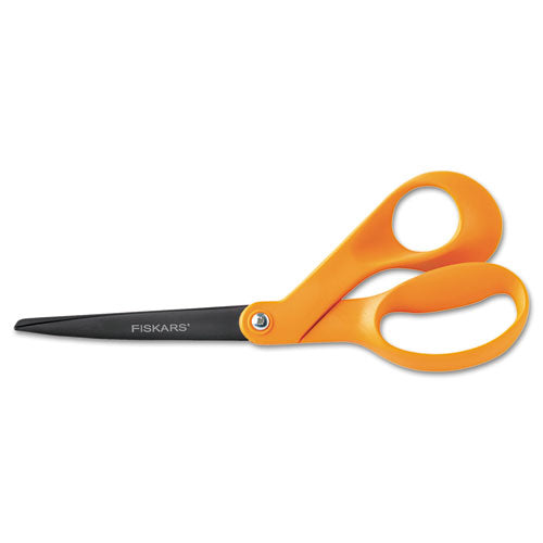 Our Finest Scissors, 8" Long, 3.1" Cut Length, Orange Offset Handle-(FSK1999701007)