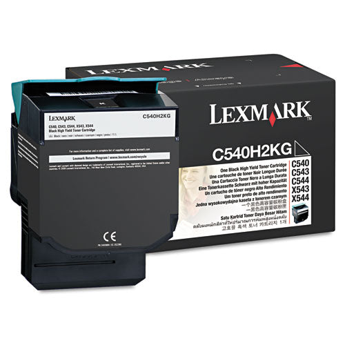 C540H2KG High-Yield Toner, 2,500 Page-Yield, Black-(LEXC540H2KG)