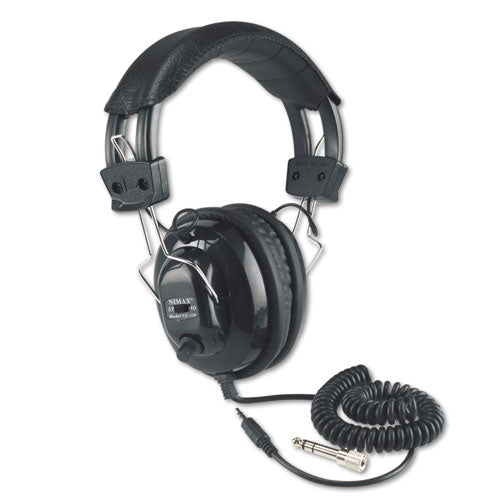 Deluxe Stereo Headphones w/Mono Volume Control, 6 ft Cord, Black-(APLSL1002)