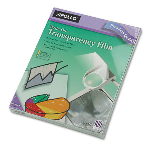 Write-On Transparency Film, 8.5 x 11, 100/Box-(APOWO100CB)