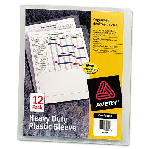 Heavy-Duty Plastic Sleeves, Letter Size, Clear, 12/Pack-(AVE72611)