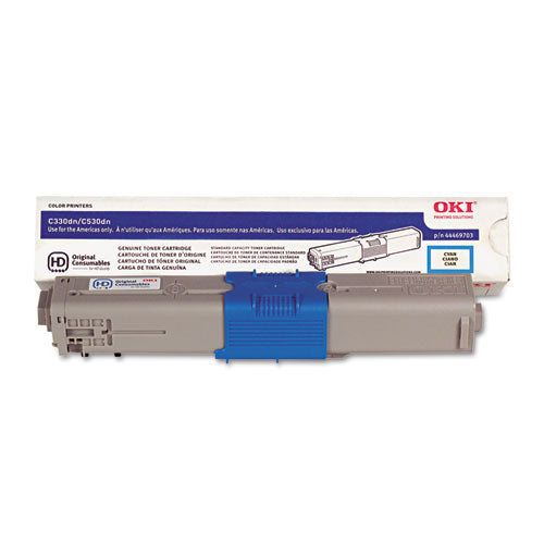 44469703 Toner, 3,000 Page Yield, Cyan-(OKI44469703)