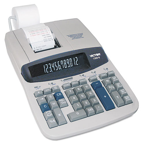 1560-6 Two-Color Ribbon Printing Calculator, Black/Red Print, 5.2 Lines/Sec-(VCT15606)