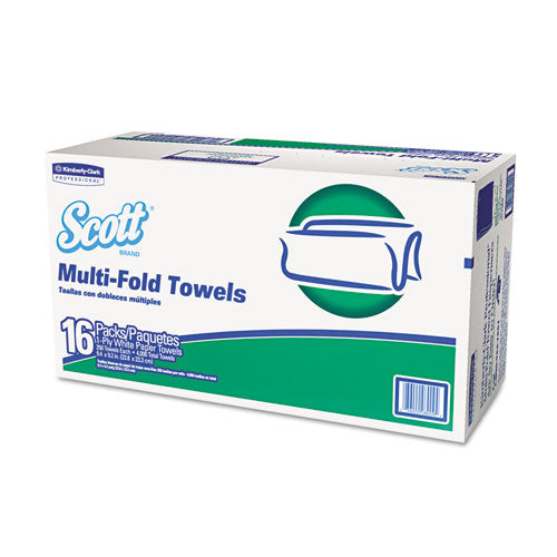 Multi-Fold Towels, Absorbency Pockets, 1-Ply, 9.2 x 9.4, 250/Pack, 16 Packs/Carton-(KCC08009)
