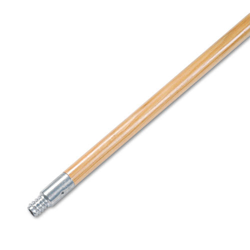 Metal Tip Threaded Hardwood Broom Handle, 0.94" dia x 60", Natural-(BWK136)