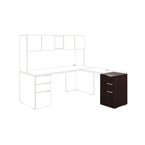 Voi Support Pedestal, Left or Right, 3-Drawers: Box/Box/File, Legal/Letter, Mahogany, 16" x 20" x 28.5"-(HONVSP20XN)