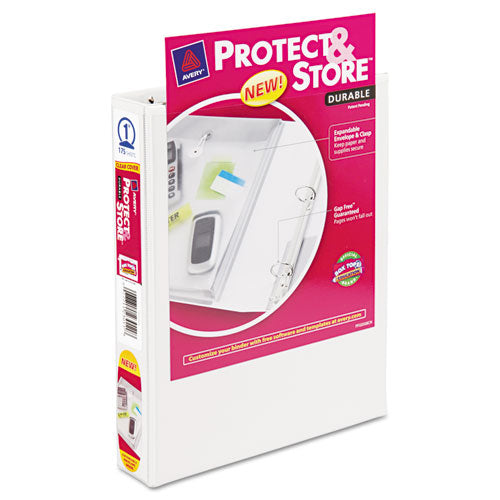 Mini Size Protect and Store View Binder with Round Rings, 3 Rings, 1" Capacity, 8.5 x 5.5, White-(AVE23011)