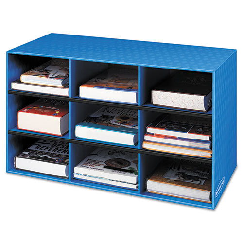 Classroom Literature Sorter, 9 Compartments, 28.25 x 13 x 16, Blue-(FEL3380701)