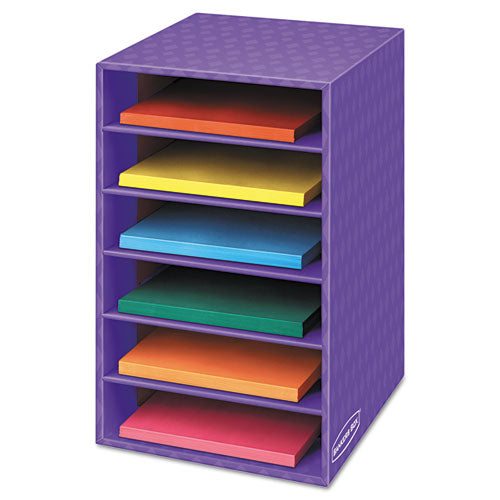 Vertical Classroom Organizer, 6 Shelves, 11.88 x 13.25 x 18, Purple-(FEL3381201)