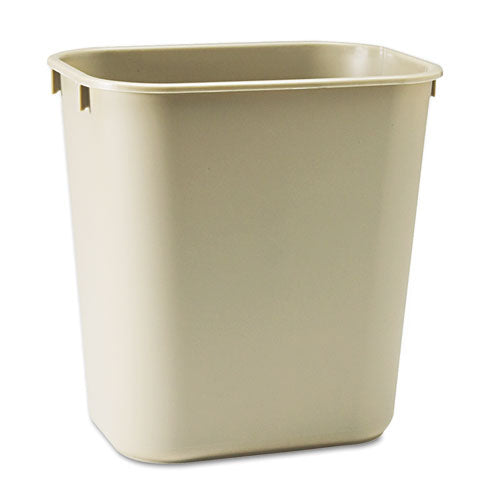 Deskside Plastic Wastebasket, 3.5 gal, Plastic, Beige-(RCP295500BG)