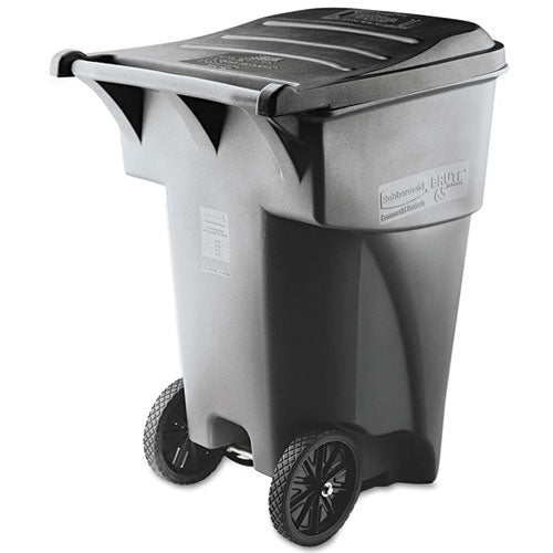 Brute Roll-Out Heavy-Duty Container, 95 gal, Polyethylene, Gray-(RCP9W22GY)